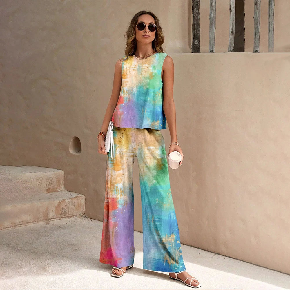 Floral Pattern Print 2 Pieces Set