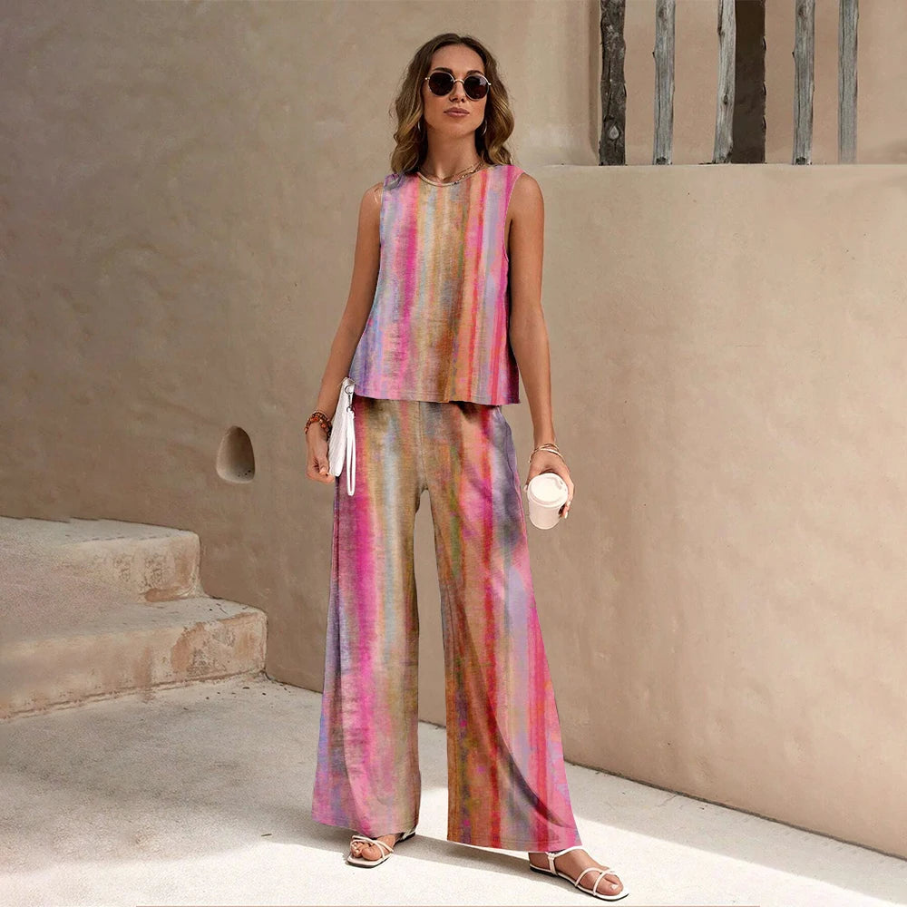 Floral Pattern Print 2 Pieces Set