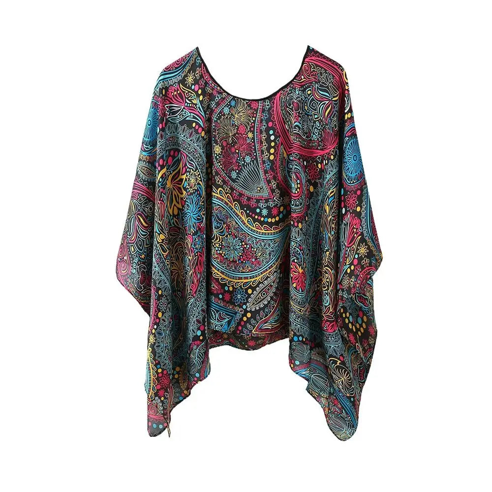 Top Scarf Print Chiffon Shawl