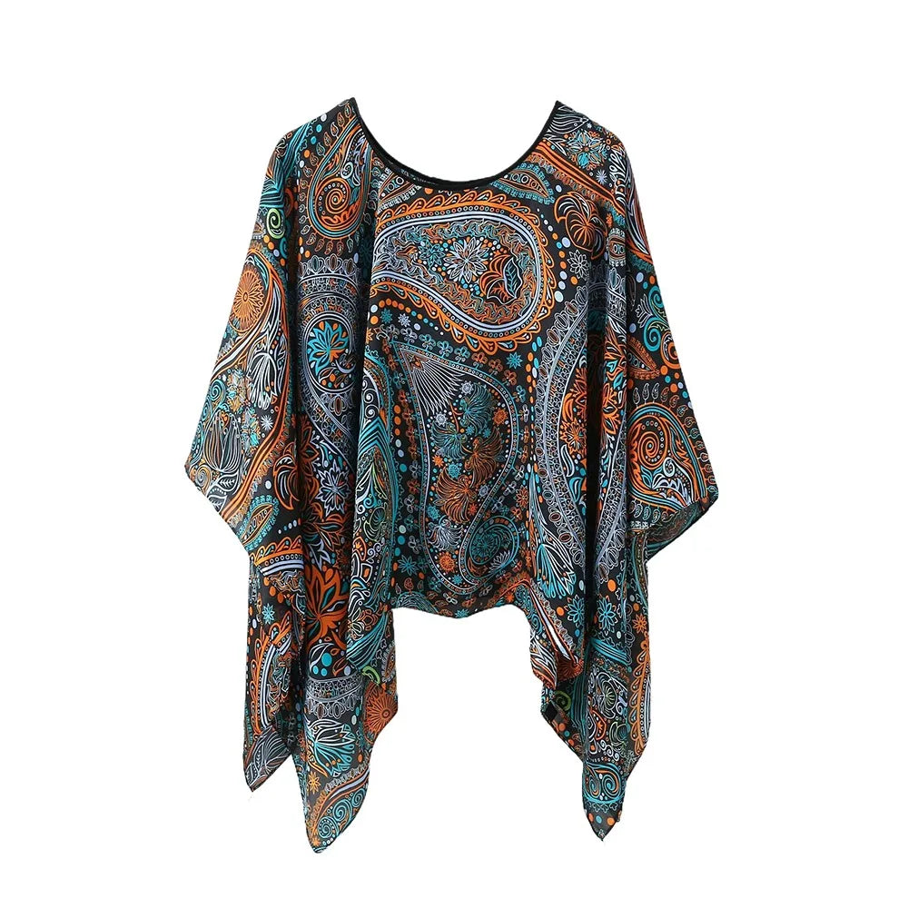 Top Scarf Print Chiffon Shawl
