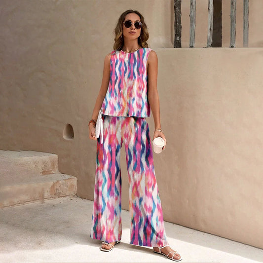 Floral Pattern Print 2 Pieces Set