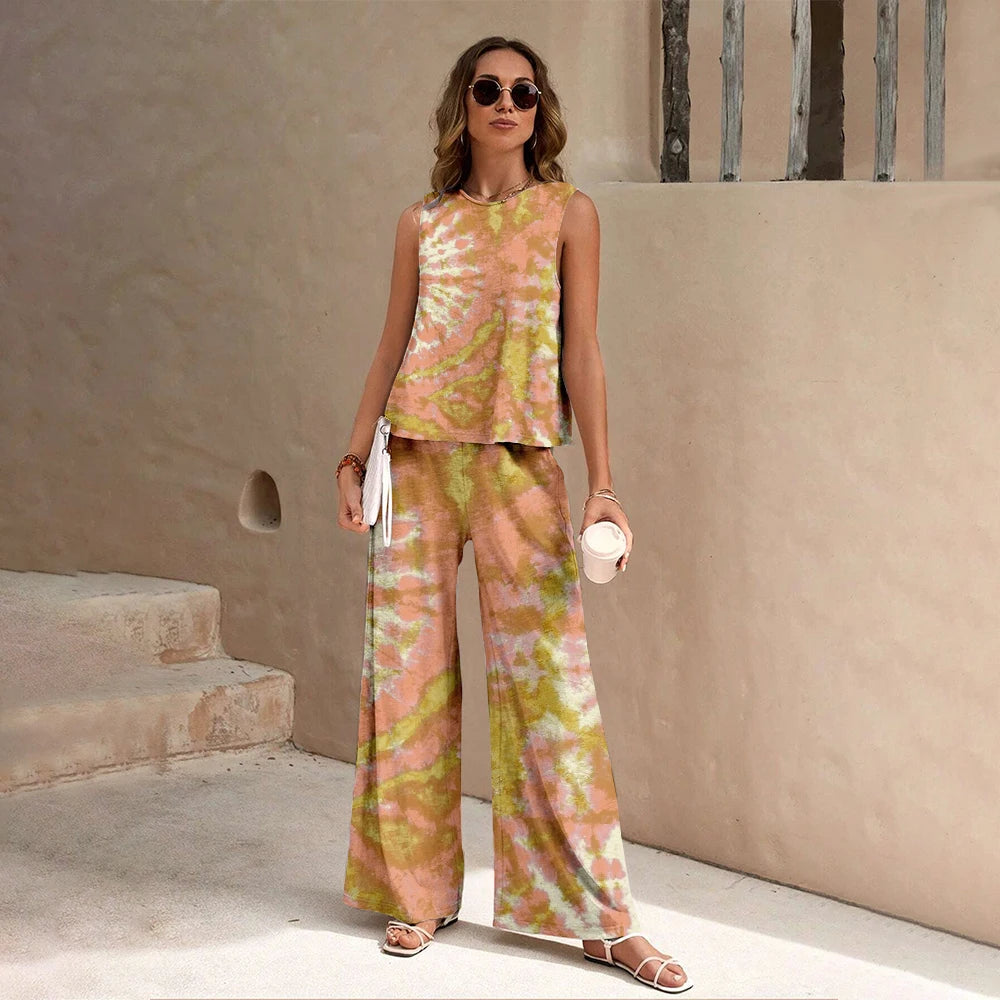 Floral Pattern Print 2 Pieces Set