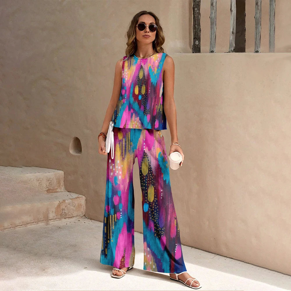 Floral Pattern Print 2 Pieces Set