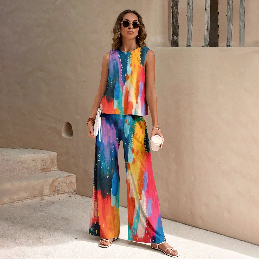 Floral Pattern Print 2 Pieces Set