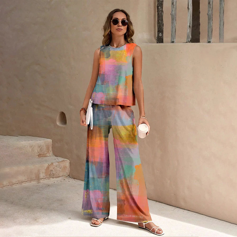 Floral Pattern Print 2 Pieces Set